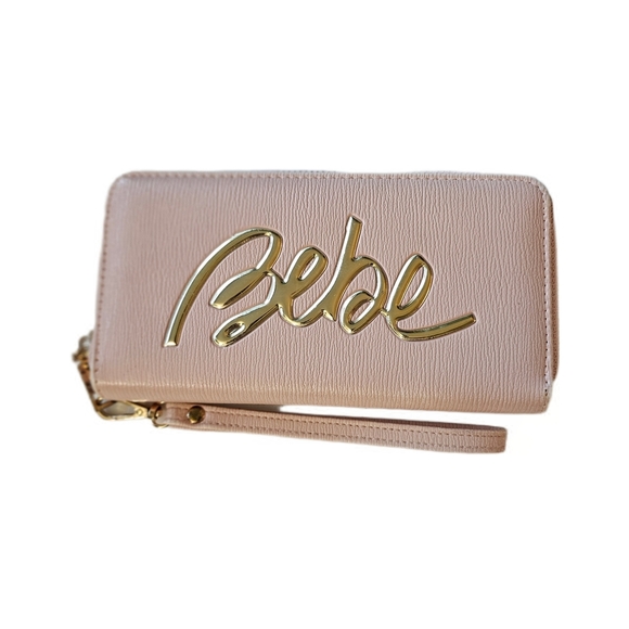 BEBE Gianna Dusty Rose Zip-Around Clutch Wallet - Picture 1 of 16